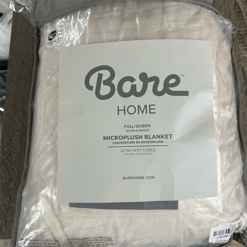 Bare Home Microplush Blanket Queen Ultra-Soft Plush Cozy Solid White